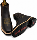 Men’s Genuine Leather Short Ankle Cowboy Botín Boots – Western Embroidered Chelsea Style