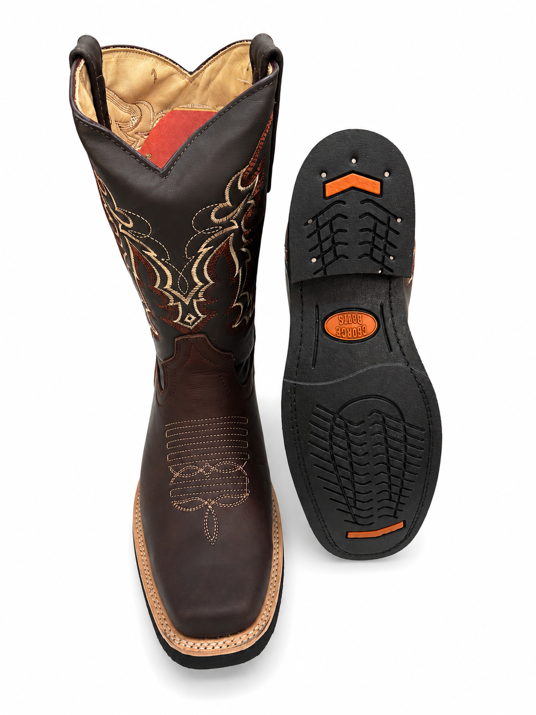 Men’s Genuine Leather Rodeo Cowboy Boots – Western Embroidered Ranch Boots