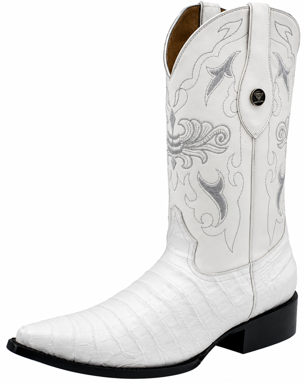 Men’s Genuine Cowhide Crocodile Belly Print 3X Cowboy Boots