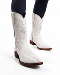 Men's Genuine Leather Cowboy Boots – Crocodile Print Cowhide Leather Snip Toe