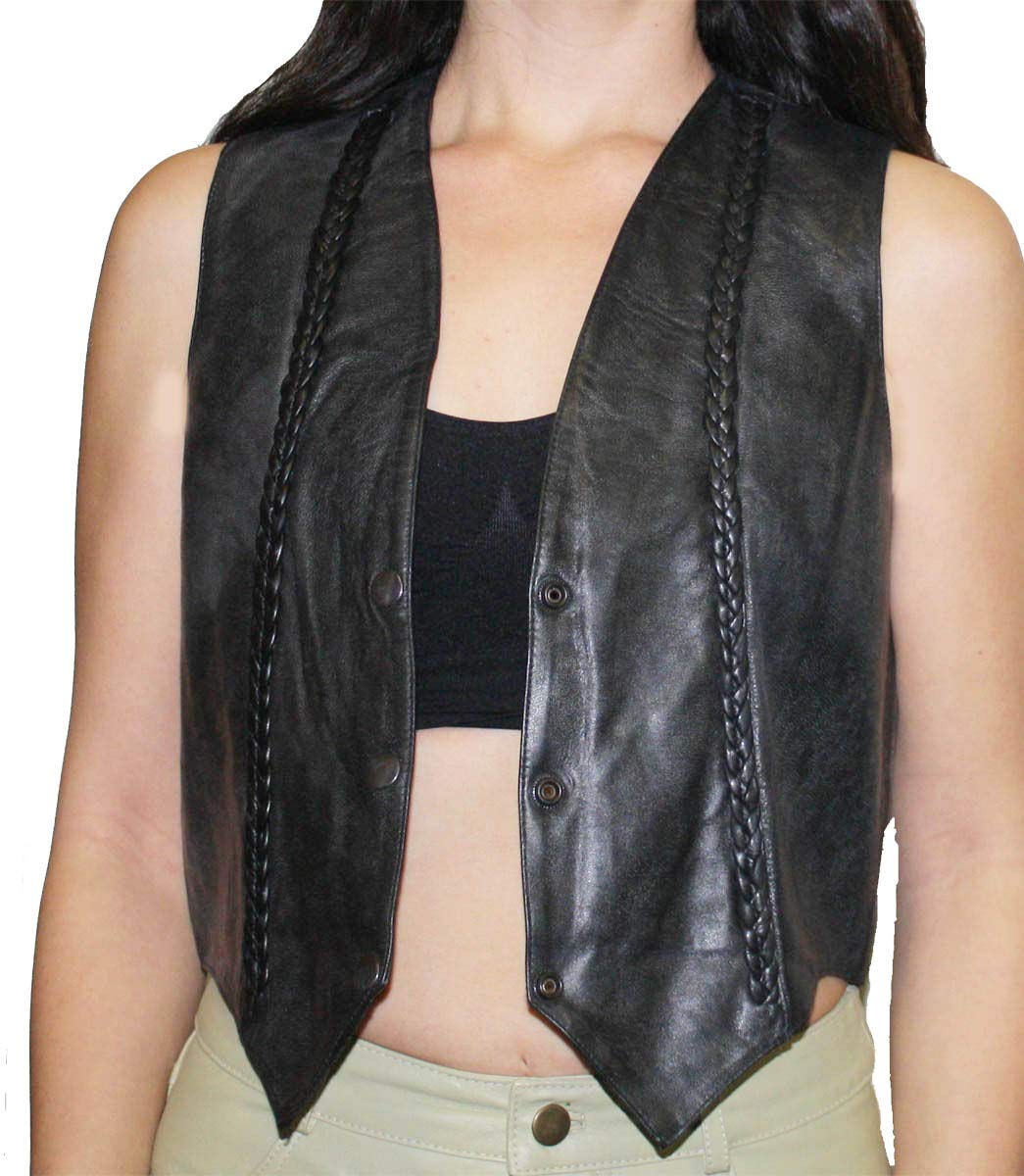 Women Genuine Lamb Leather Nice fit Vest