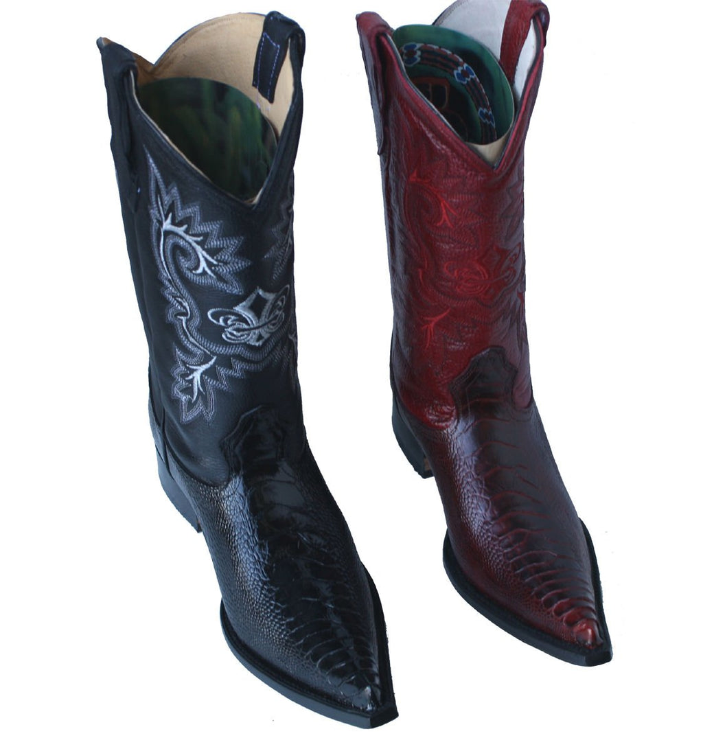 Cowboy Genuine Leather Ostrich Leg Print Cowboy Handmade Luxury Boots