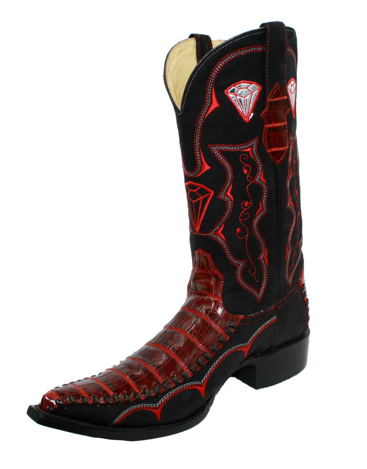 Men's Genuine Leather Crocodile Print 3X Cowboy Boots Handmade