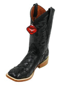 Dona Michi Men's Quincy Pirarucu Fish Print Boots Square Toe Handcrafted Boots