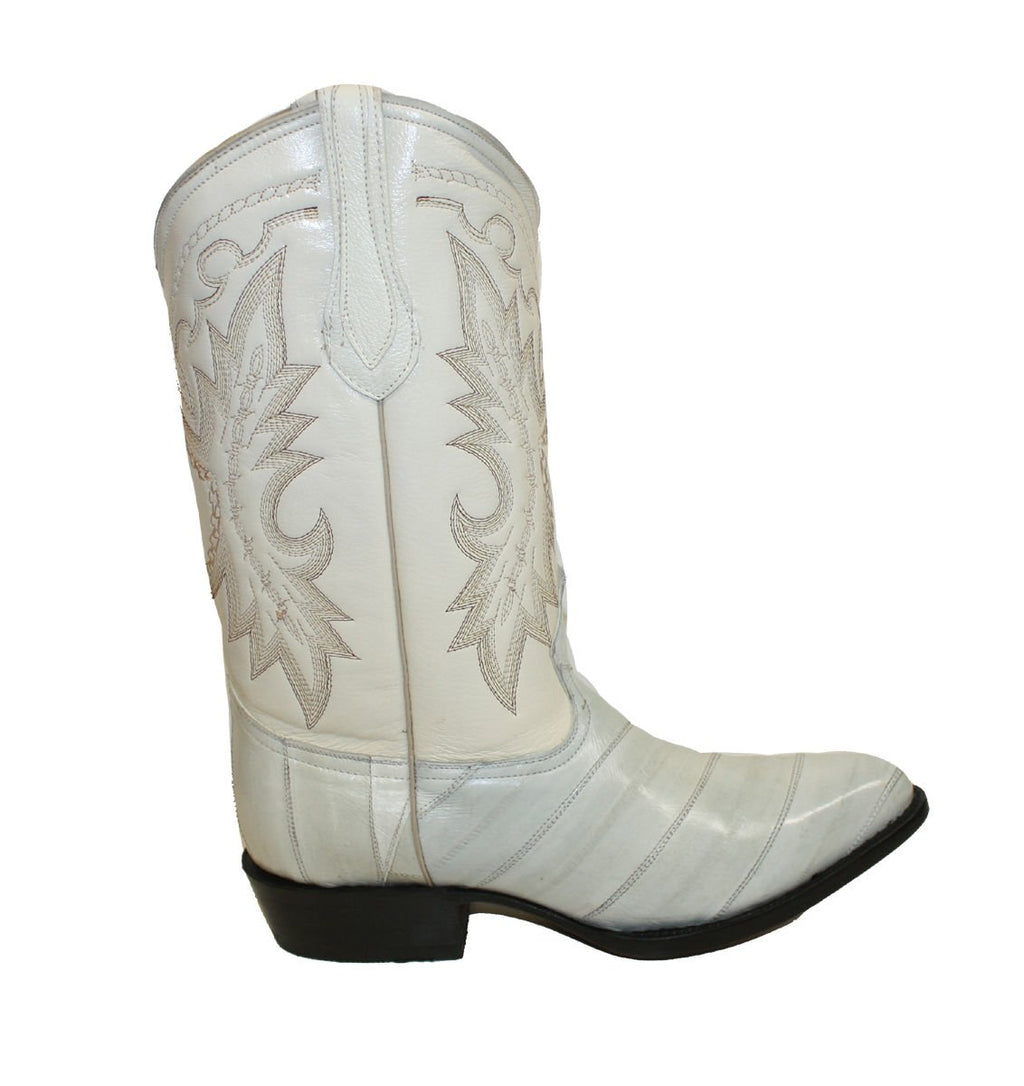 Men Genuine EEL Skin Cowboy Western j Toe Leather Boots