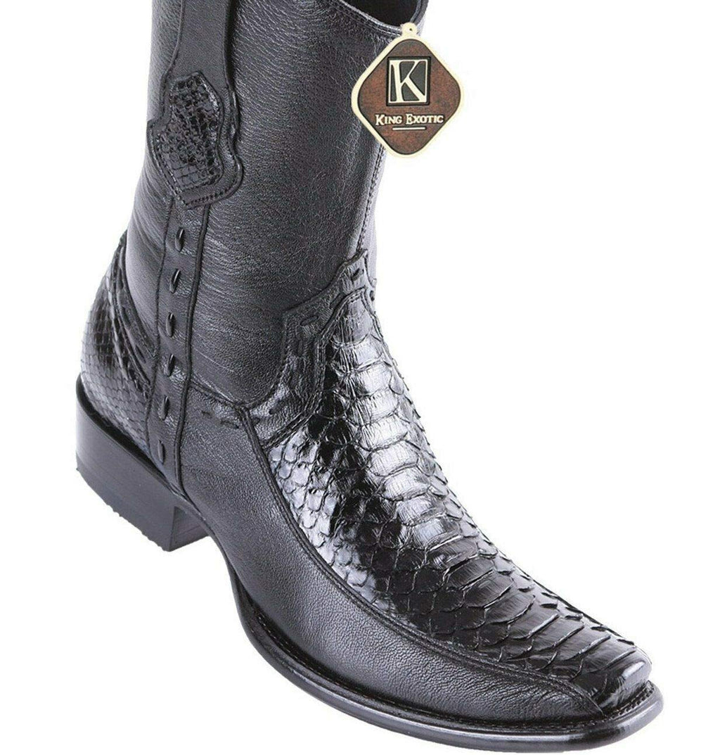 Dona Michi Men's King Exotic Python Boots With Deer Dubai Toe Handcrafted