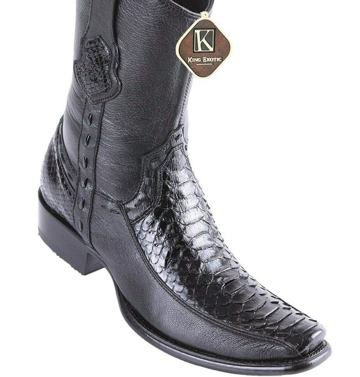 Dona Michi Men's King Exotic Python Boots With Deer Dubai Toe Handcrafted