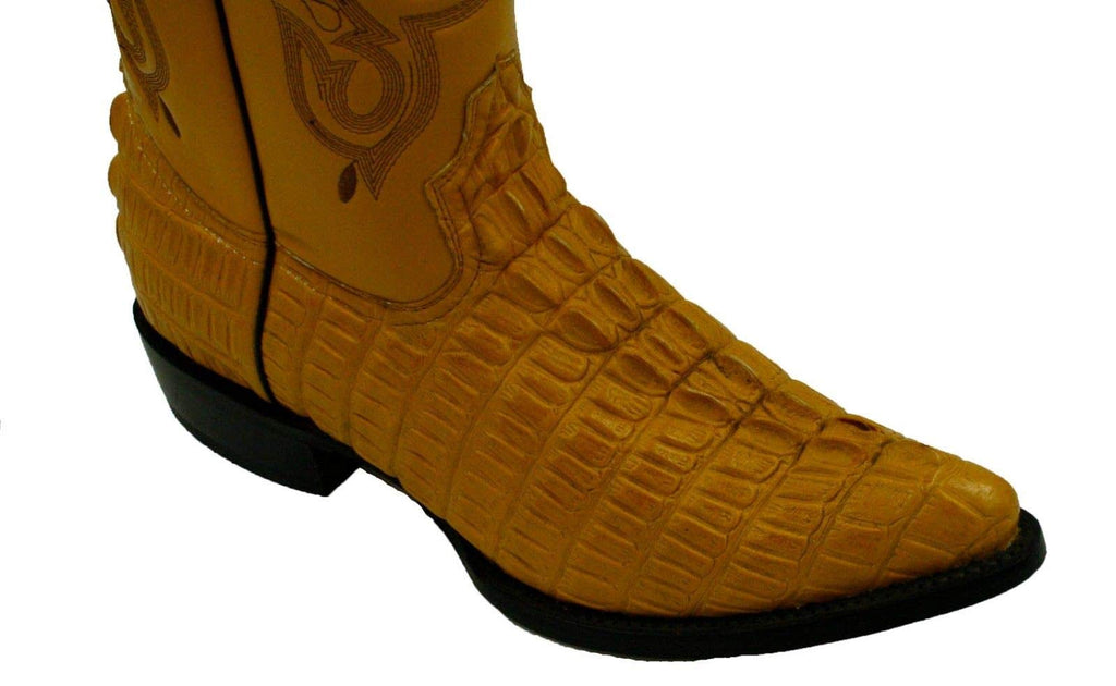 Men Genuine Cowhide Crocodile Print Leather Western Boots