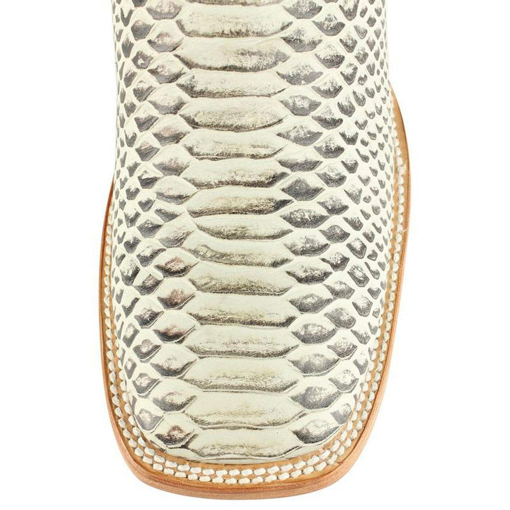 Dona Michi Men's Cow Hide Python Print Boots Square Toe Rodeo Handcrafted Quality Boots