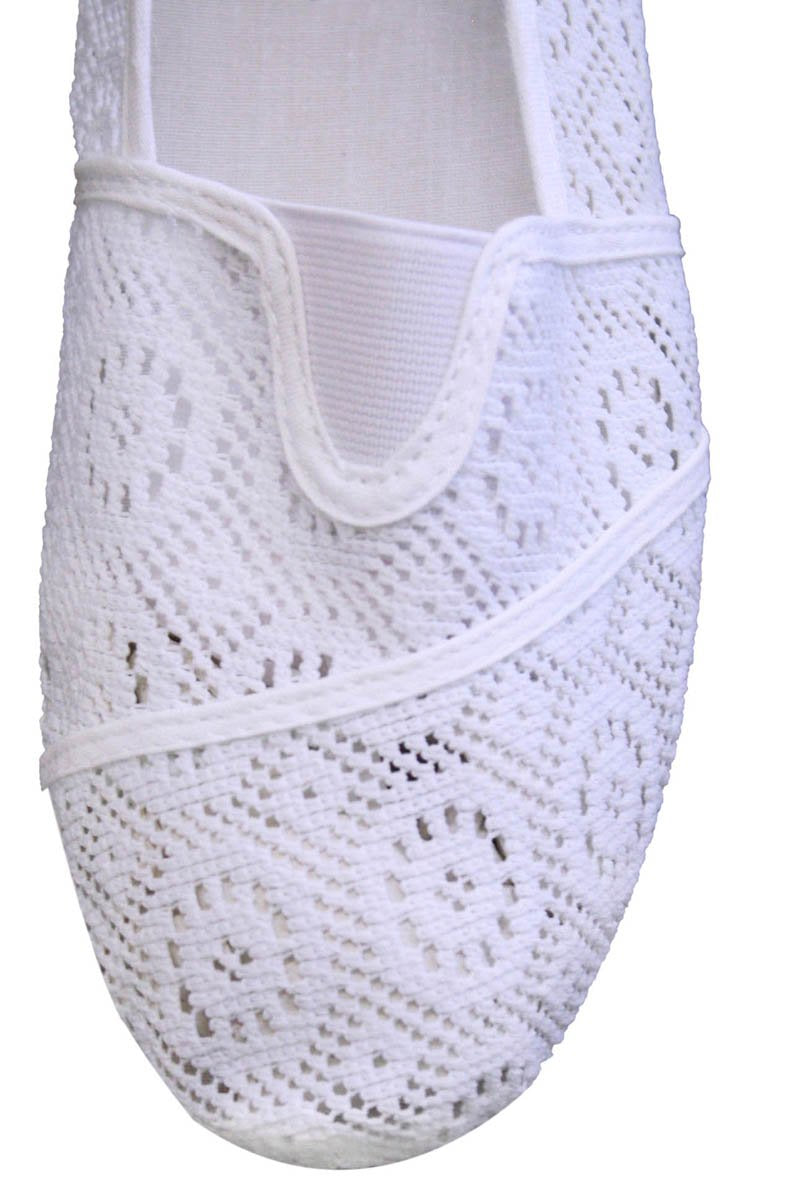 Dona Michi Womens Canvas Crochet Slip on Shoes