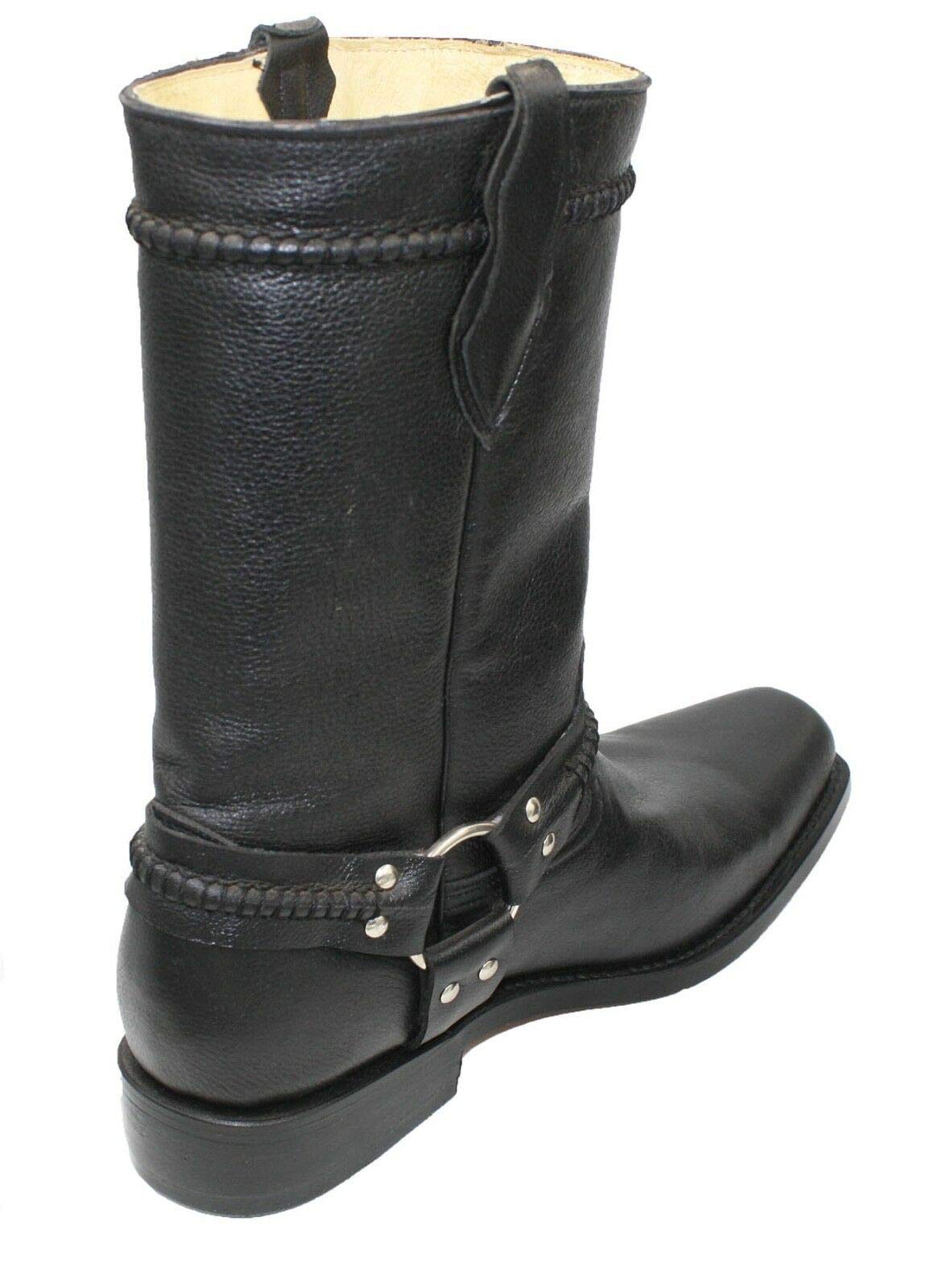 Dona Michi Men's Genuine Cowhide Leather Motorcycle Boots Handmade