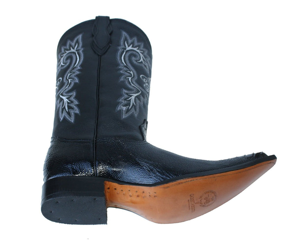 Cowboy Genuine Leather Ostrich Leg Print Cowboy Handmade Luxury Boots