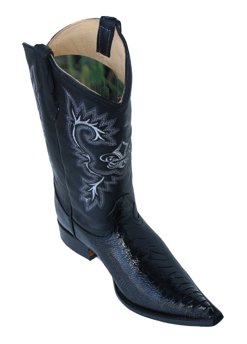 Cowboy Genuine Leather Ostrich Leg Print Cowboy Handmade Luxury Boots