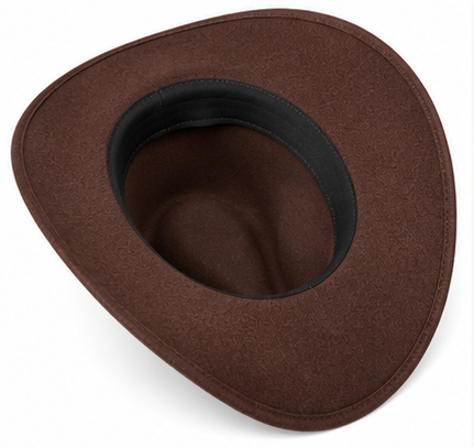 Men's Faux Felt Western Cowboy Hat Tejana Sombrero Texana Vaquero Sinaloa Brown