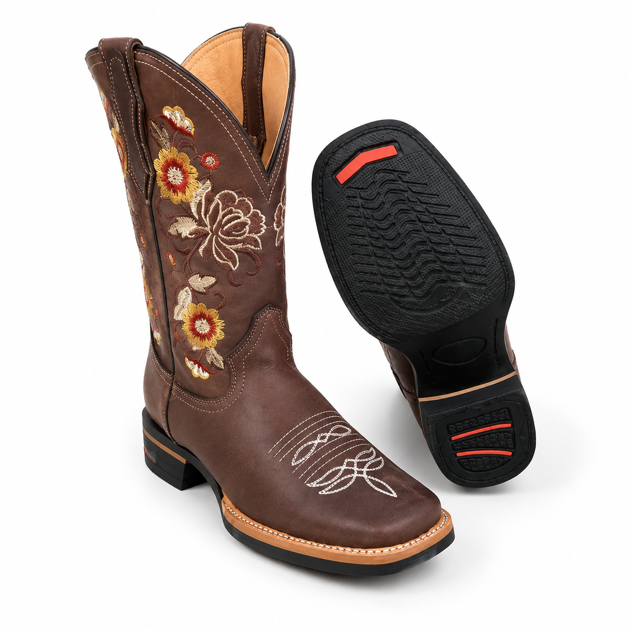 Women’s Genuine Leather Boots – Classic Casual Mid-Calf Boots with Durable Rubber Sole