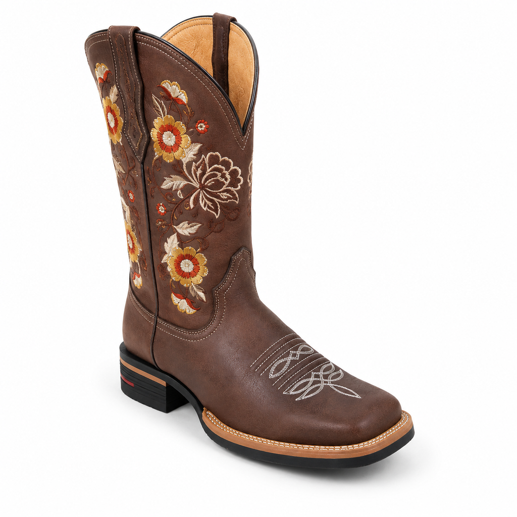 Women’s Genuine Leather Boots – Classic Casual Mid-Calf Boots with Durable Rubber Sole