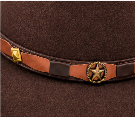 Men's Faux Felt Western Cowboy Hat Tejana Sombrero Texana Vaquero Sinaloa Brown