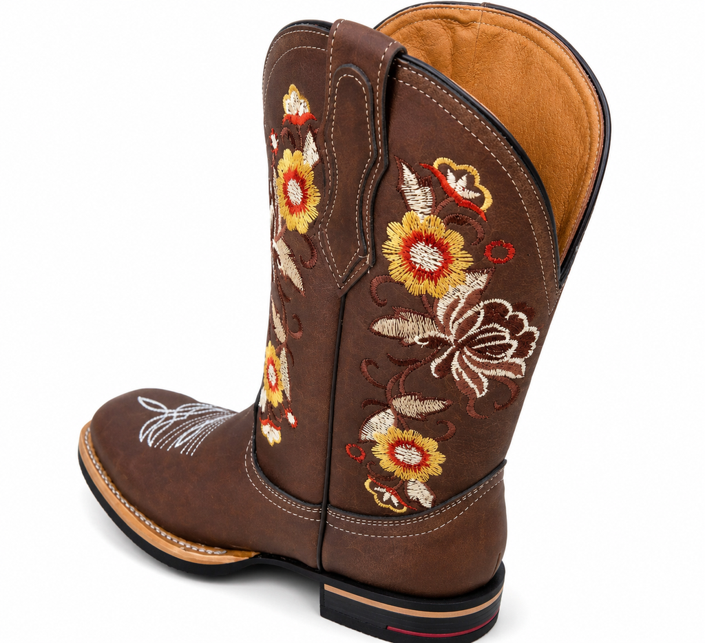 Women’s Genuine Leather Boots – Classic Casual Mid-Calf Boots with Durable Rubber Sole