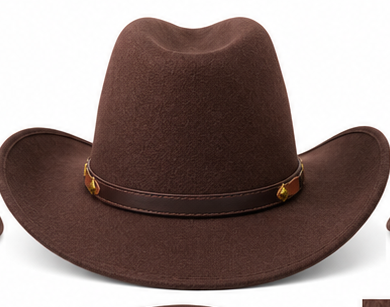 Men's Faux Felt Western Cowboy Hat Tejana Sombrero Texana Vaquero Sinaloa Brown