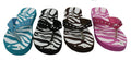 Dona Michi Womens Sandal Flat Beach Flip Flops Zebra With Rhinestone Strap Style Thongs Flats Pamela-23