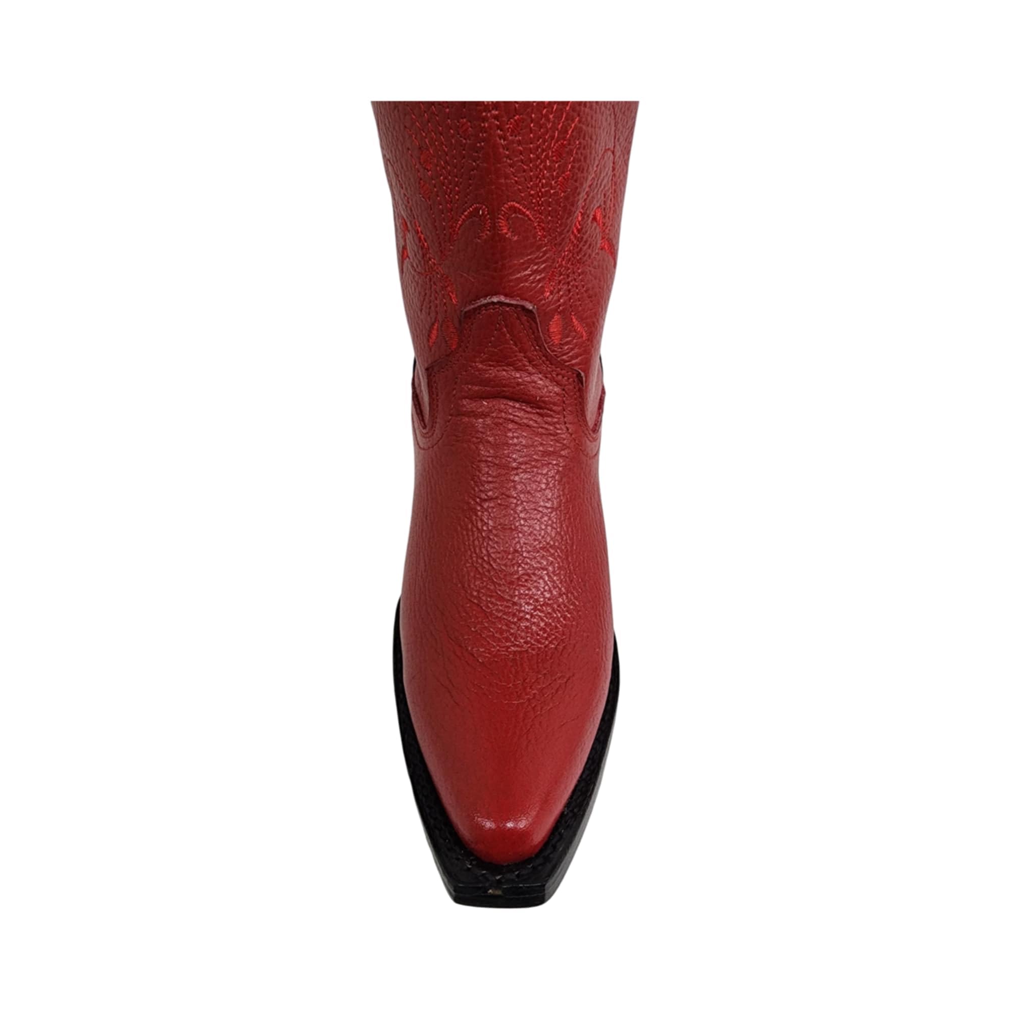Dona Michi Women's Western Cowgirl White and Red Pointy Toe Boots Genuine Leather Dama Puntal