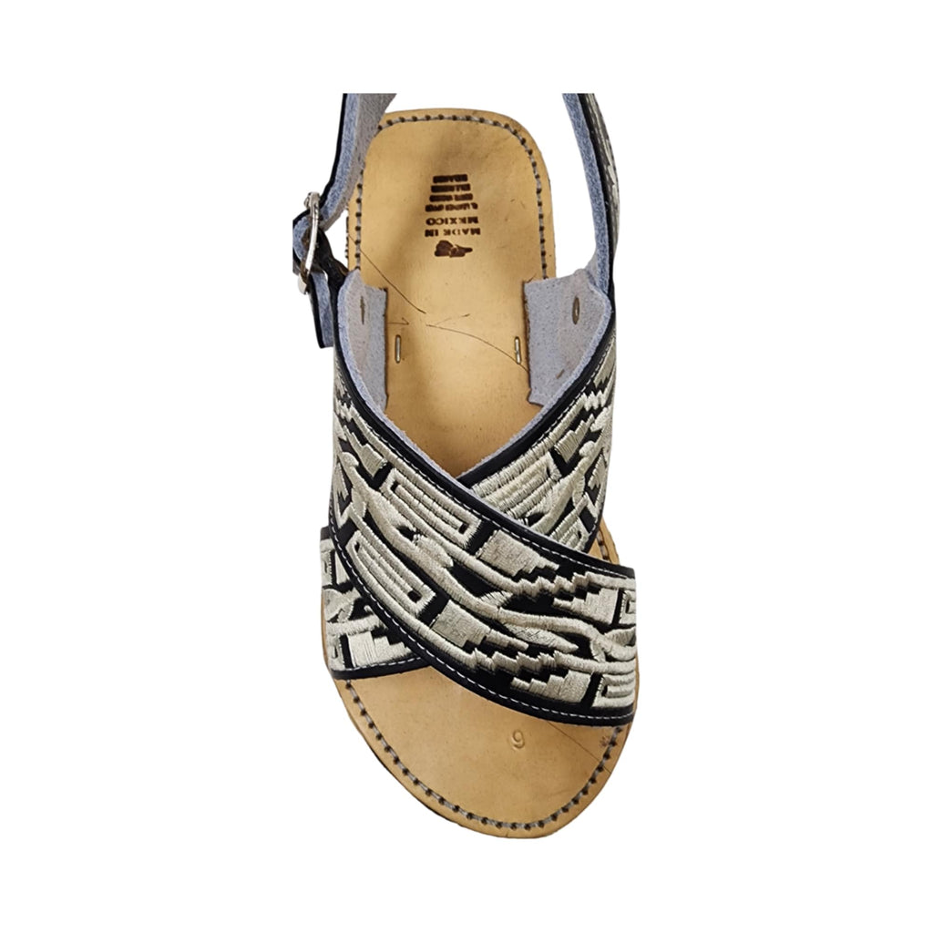 Dona Michi MEN LEATHER MEXICAN two strap PITEADO BORDADO SANDALS Huarache Cruzado Bordado