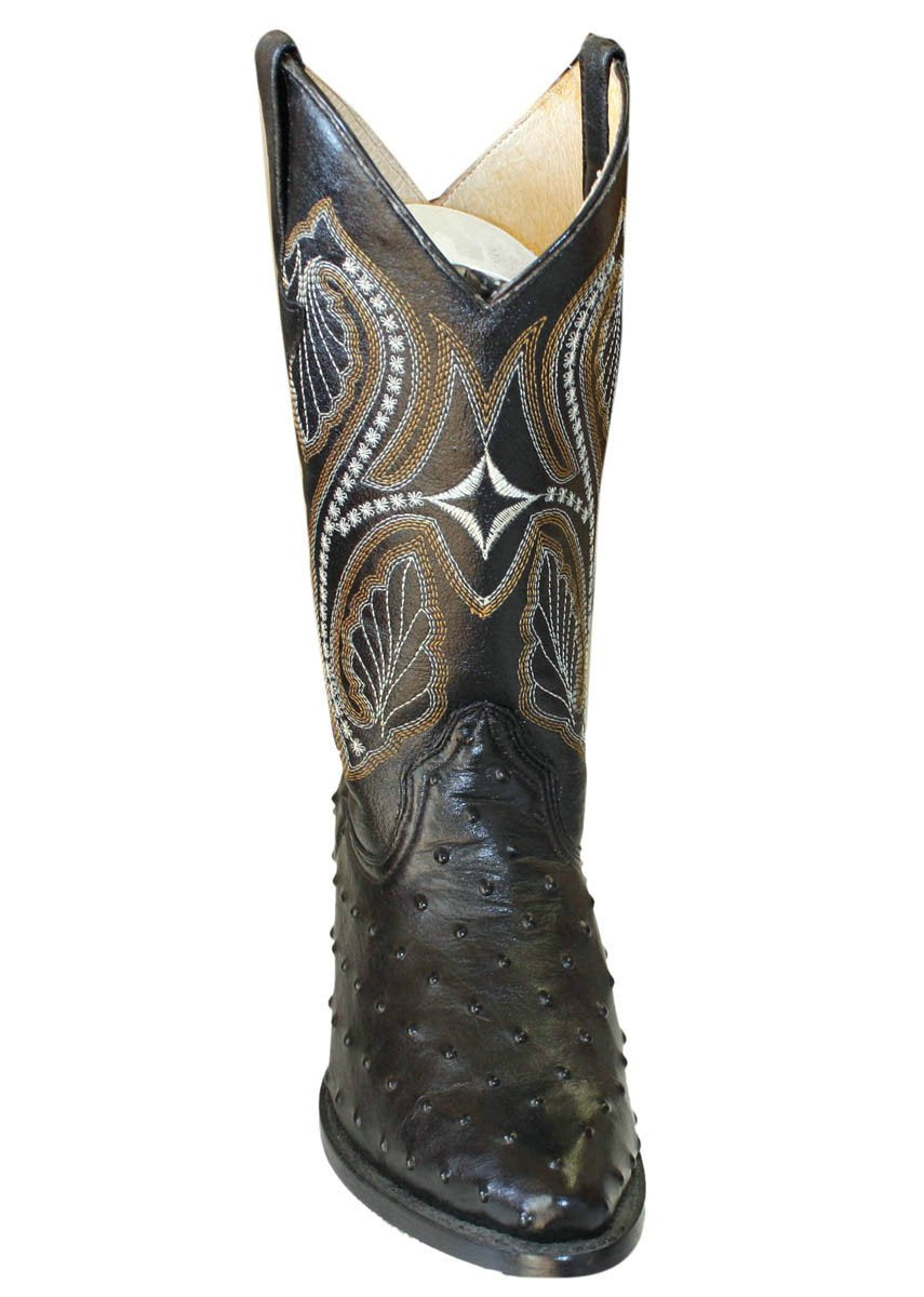 Ostrich Design Genuine Leather Handcrafted Cowboy Men Western Boots