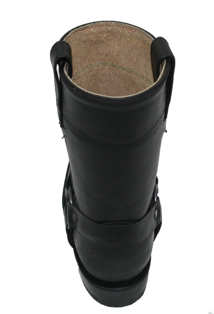 Dona Michi Unisex Kids Genuine Soft Cow Hide Black Leather Motorcycle Harness Boots