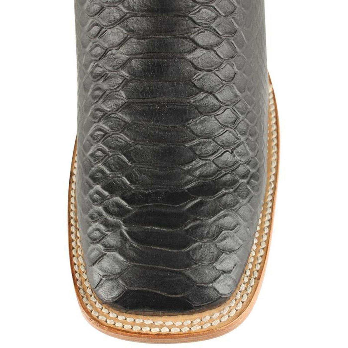 Dona Michi Men's Cow Hide Python Print Boots Square Toe Rodeo Handcrafted Quality Boots