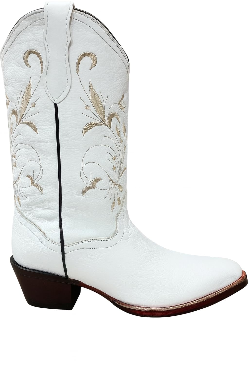 Dona Michi Women's Western Cowgirl White and Red Pointy Toe Boots Genuine Leather Dama Puntal
