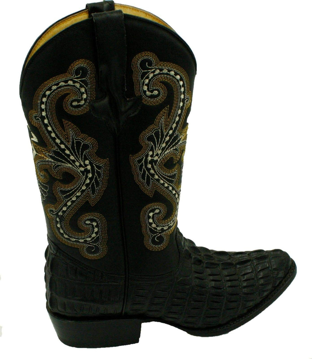 Men Genuine Cowhide Crocodile Print Leather Western Boots
