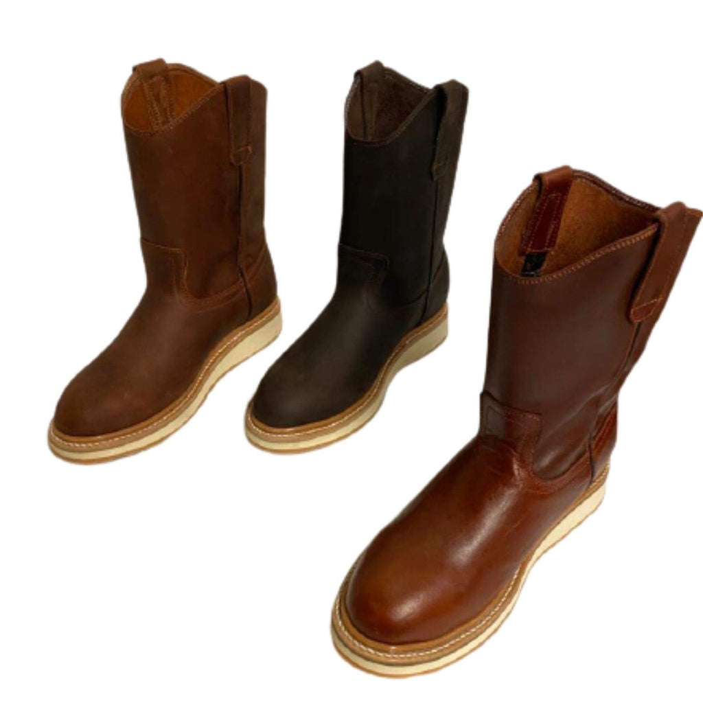 Dona Michi Men Genuine Cowhide Work Boots Non Slipper Rubber Sole Handcrafted