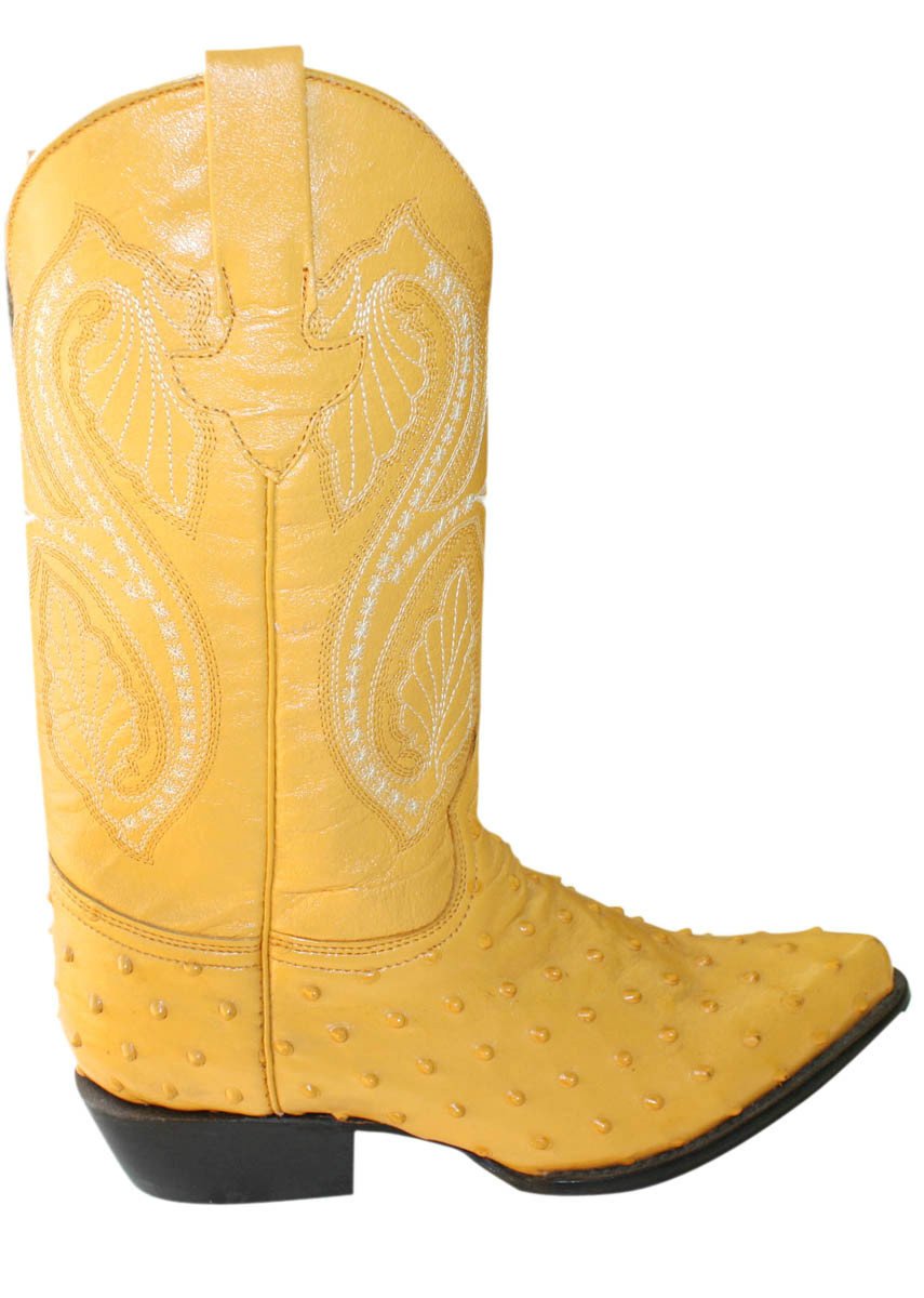 Ostrich Design Genuine Leather Handcrafted Cowboy Men Western Boots