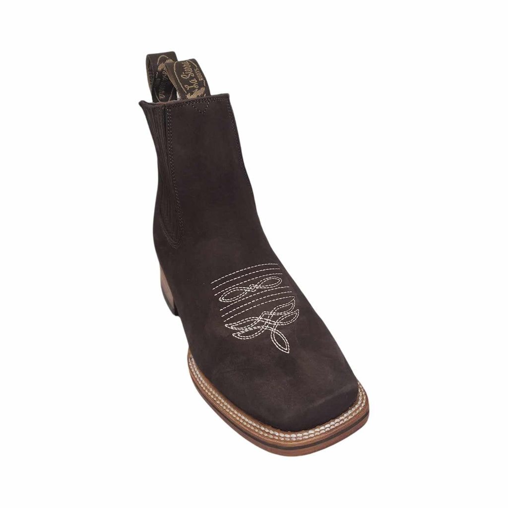 Dona Michi Men Genuine Nobuck Square Toe Leather Sole short Ankle Boots handcarfted Botines