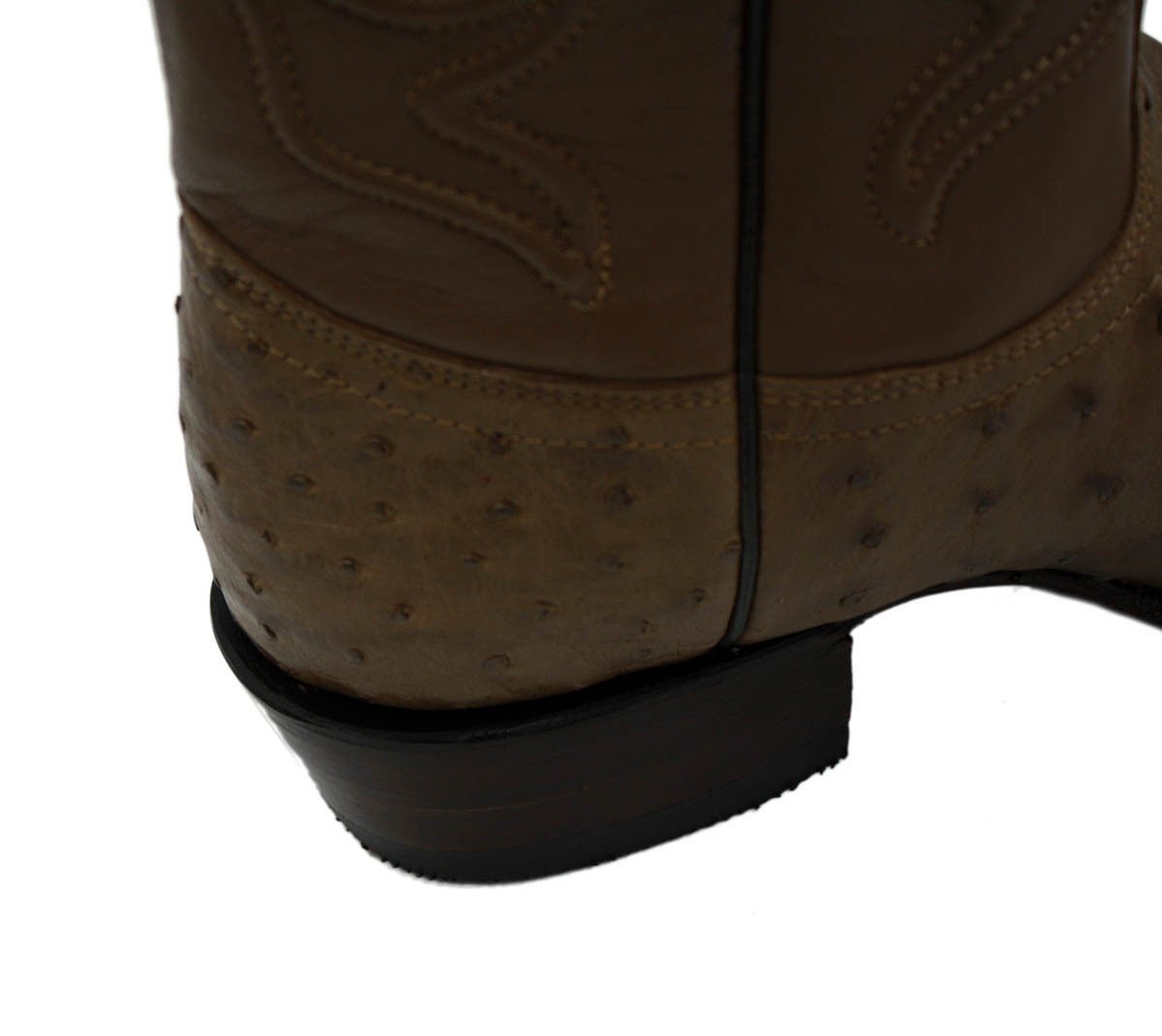Men's Genuine Wild West Real Ostrich Leather Western Cowboy Boots_Mink_7