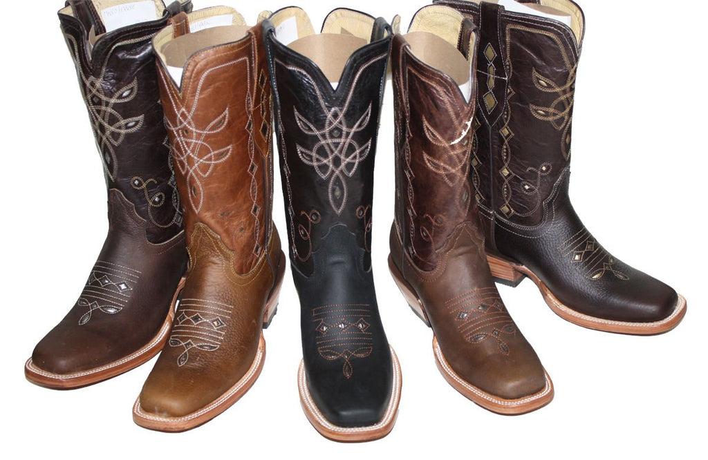 Cowgirl Western Lazer Cut Cow Hide Genuine Leather Boots