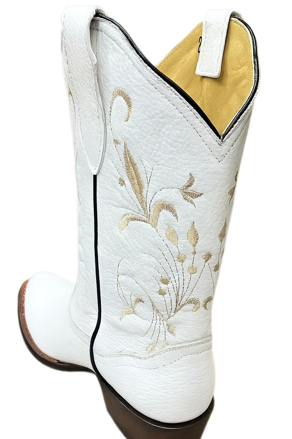 Dona Michi Women's Western Cowgirl White and Red Pointy Toe Boots Genuine Leather Dama Puntal