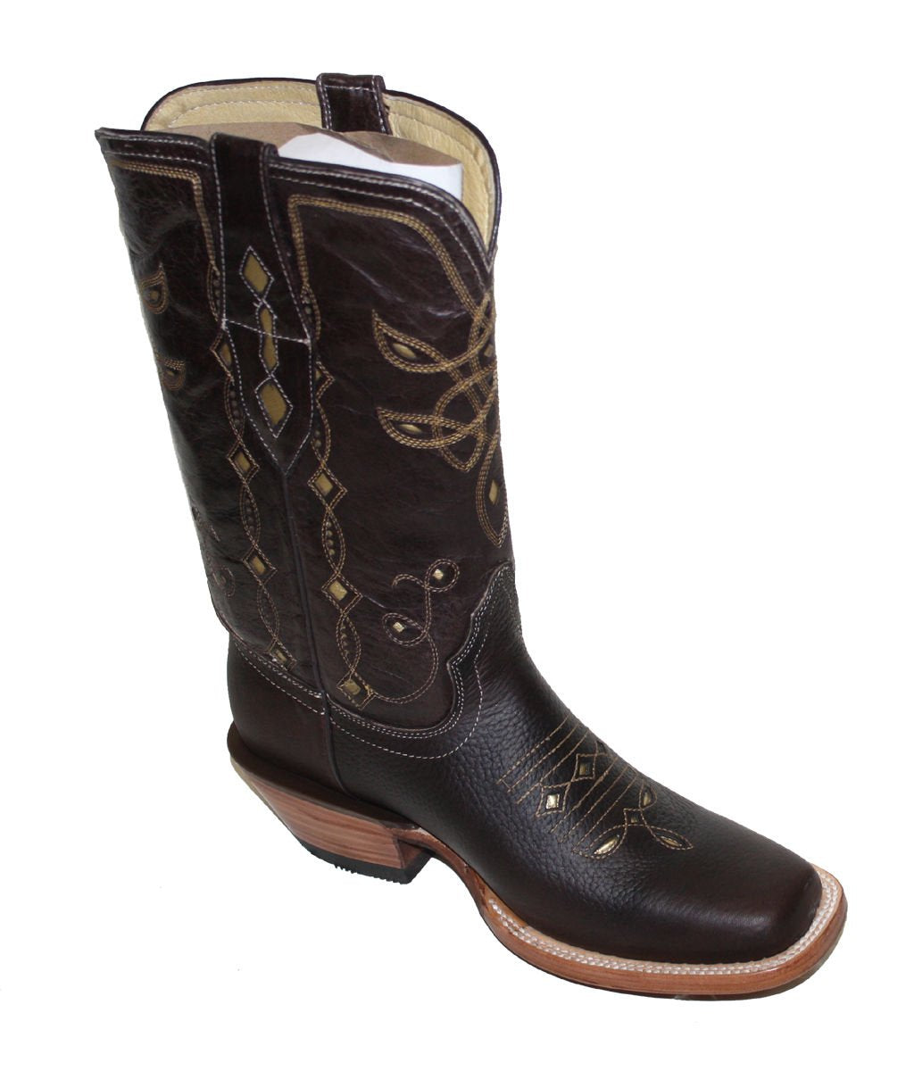 Cowgirl Western Lazer Cut Cow Hide Genuine Leather Boots