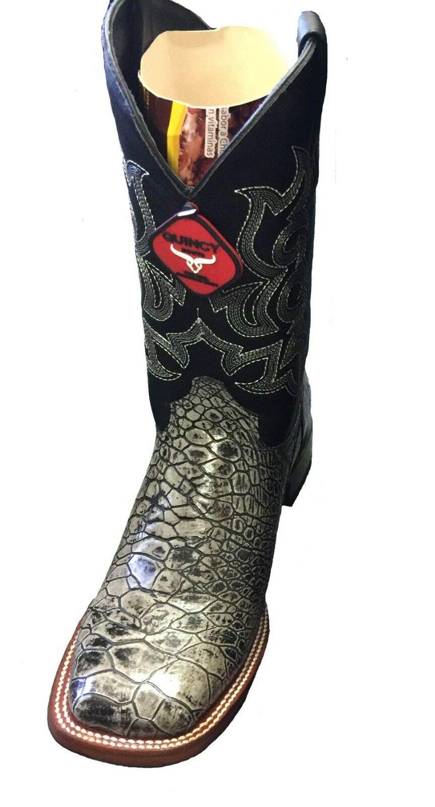 Dona Michi Men's Genuine Leather Turtle Print Square Toe Handcrafted Boots