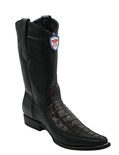 Men's Genuine Crocodile Belly Skin Leather Cowboy Square Toe Western Boots