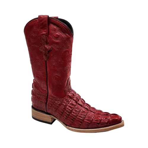 Dona Michi Men's Genuine Cowhide Crocodile Print 3X Toe Cowboy Western Boots