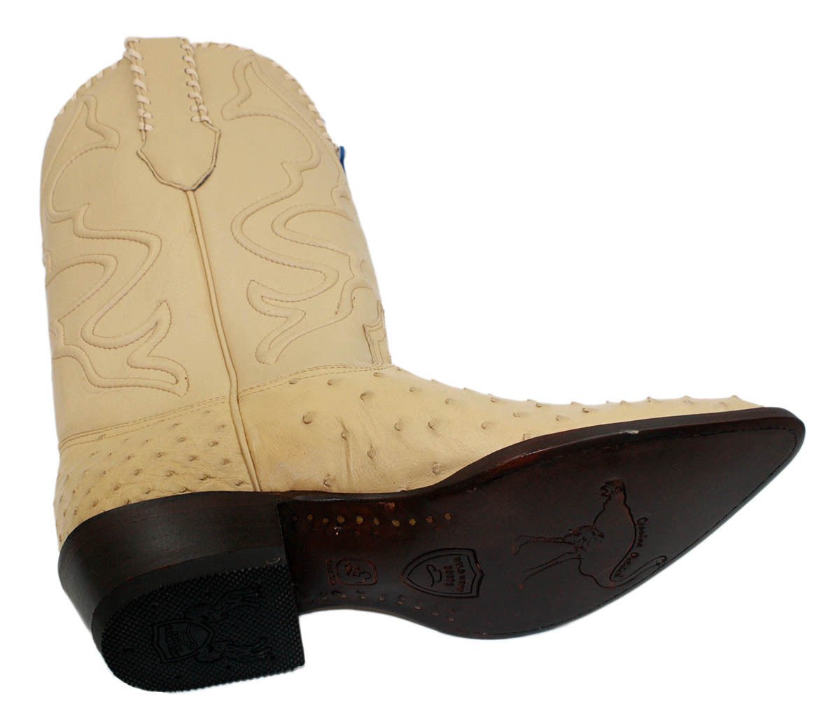 Men's Genuine Wild West Real Ostrich Leather Western Cowboy Boots_Orix_12