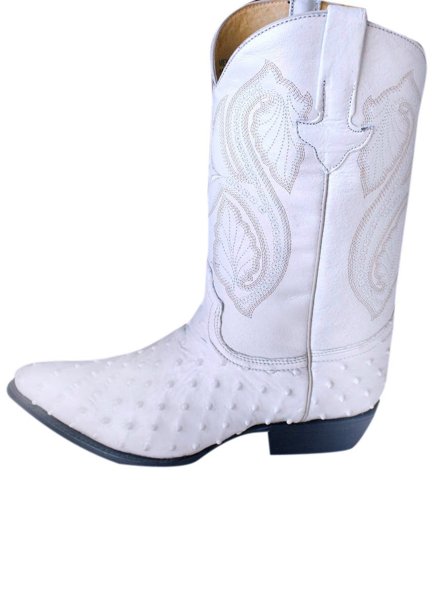 Ostrich Design Genuine Leather Handcrafted Cowboy Men Western Boots