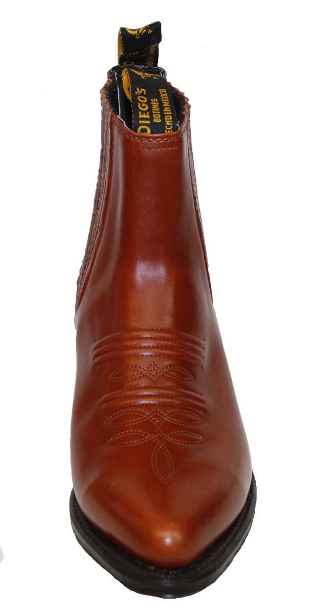 Men Genuine Cowhide Short Ankle Desgin Cowboy Boots