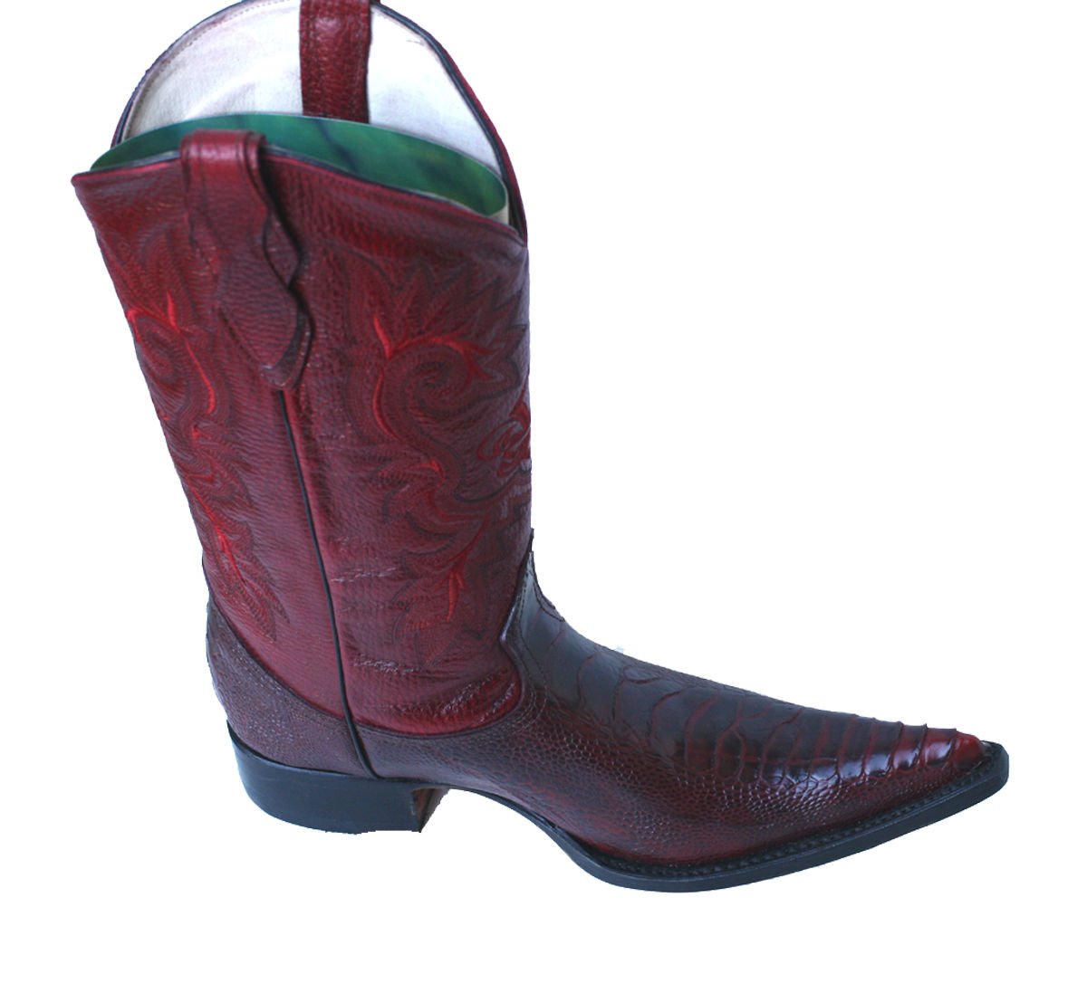 Cowboy Genuine Leather Ostrich Leg Print Cowboy Handmade Luxury Boots