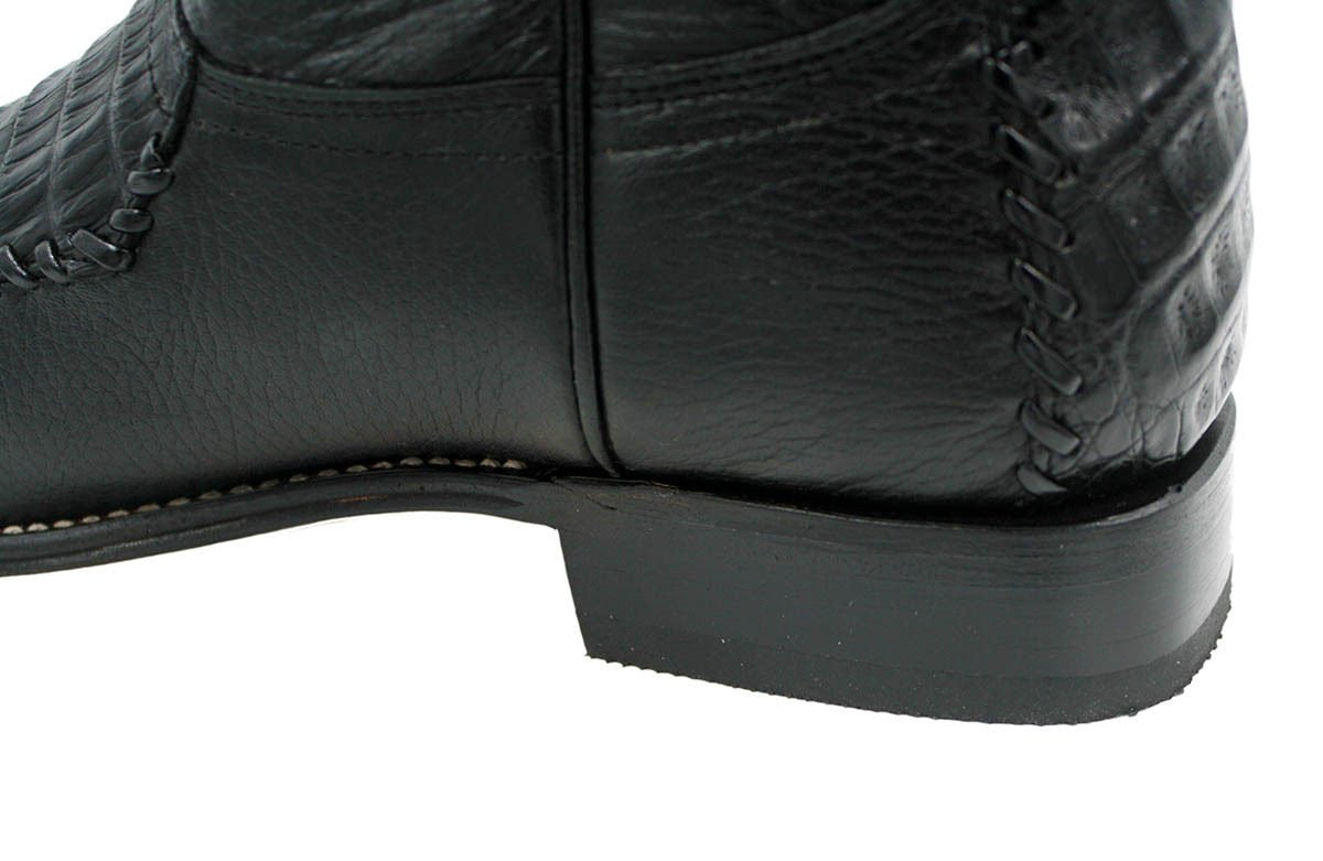 Men's Genuine Crocodile Belly Skin Leather Cowboy Square Toe Western Boots