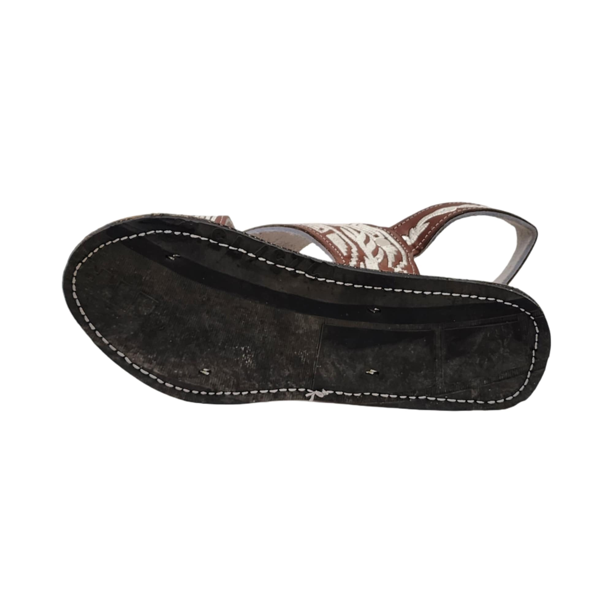 Dona Michi MEN LEATHER MEXICAN two strap PITEADO BORDADO SANDALS Huarache Cruzado Bordado