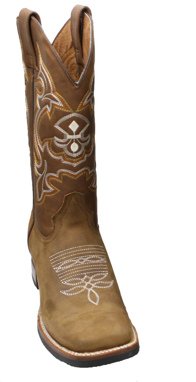 Men Genuine Cowhide Leather Cowboy Rodeo Western Boots