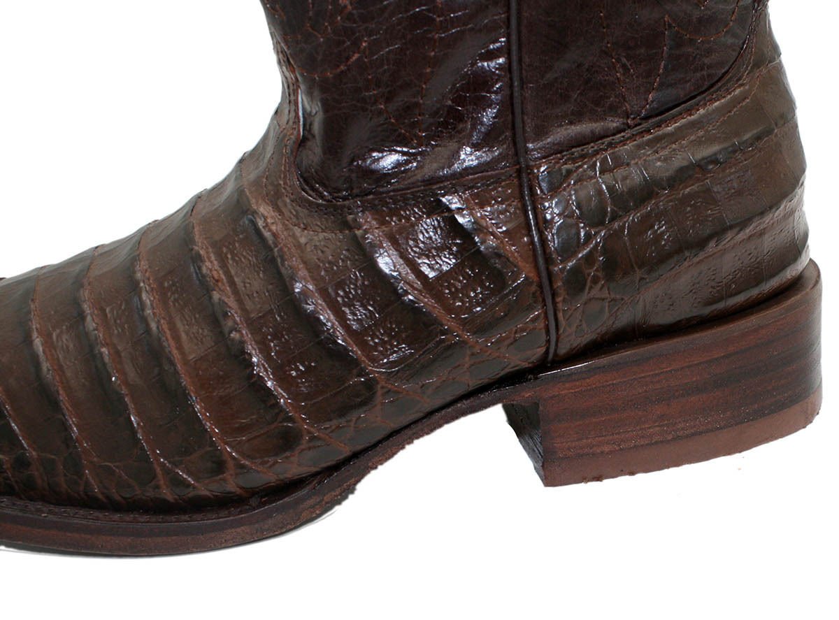 Dona Michi Men's Handcrafted Crocodile Alligator Belly Print Western Cowboy Boots