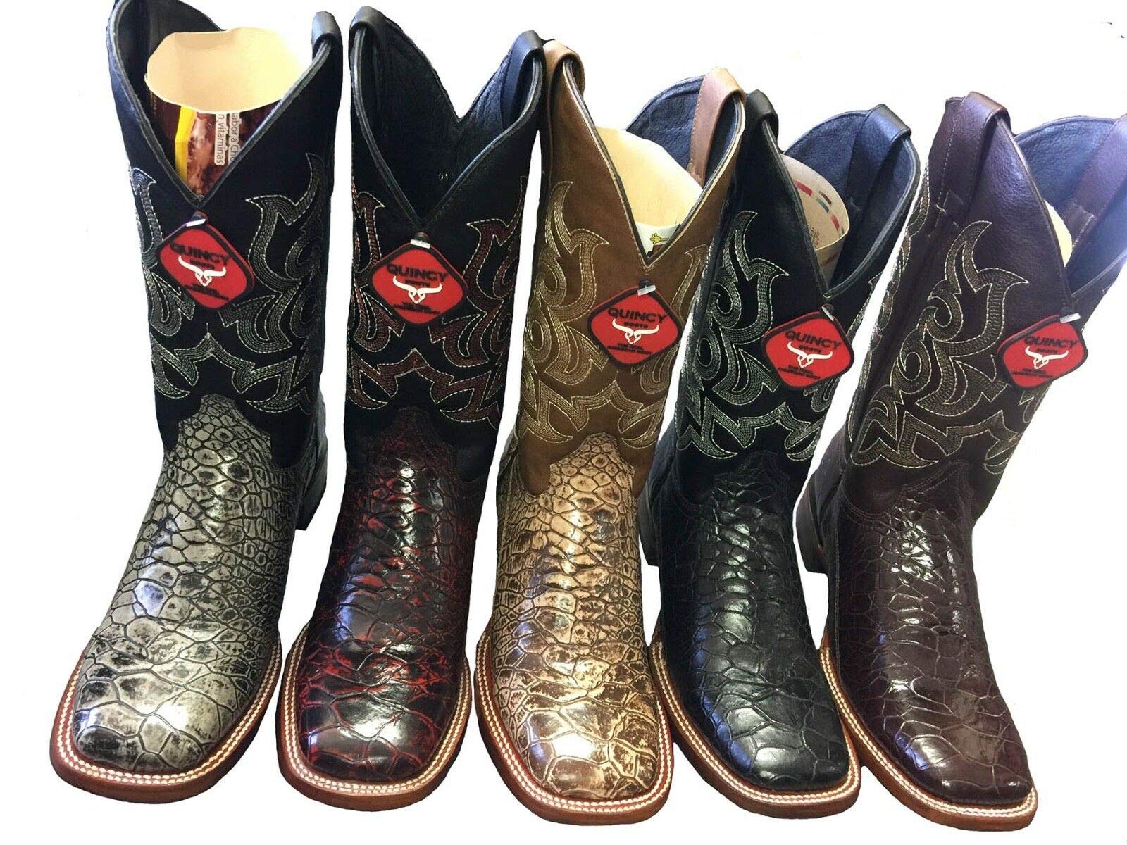 Dona Michi Men's Genuine Leather Turtle Print Square Toe Handcrafted Boots